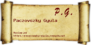 Paczovszky Gyula névjegykártya