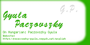 gyula paczovszky business card